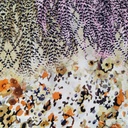 White Base Garden Print On Habutai Satin S24 HSPS74