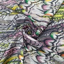 Peacock Far Print On Korean Satin S24 KSPS74