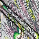 Peacock Far Print On Korean Satin S24 KSPS74