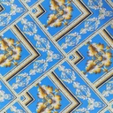 Sky Blue Base Chevron Print On Korean Satin S23 KSPS103