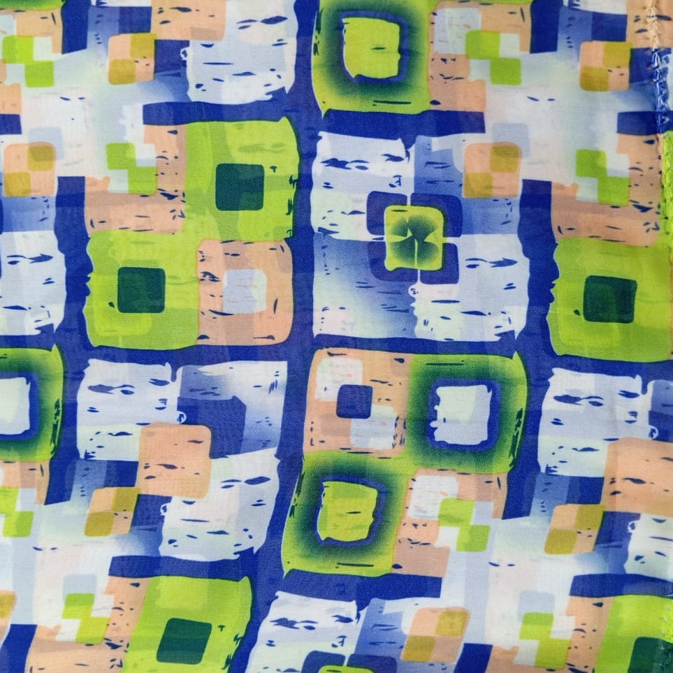 Abstract Artwork Print On Korean Satin S23 KSPS04