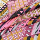 Neon Triangle Print On Korean Satin S23-KSPS78