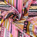Neon Triangle Print On Korean Satin S23-KSPS78