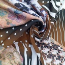 Brown Marble Print On Korean Satin S23 KSPS32