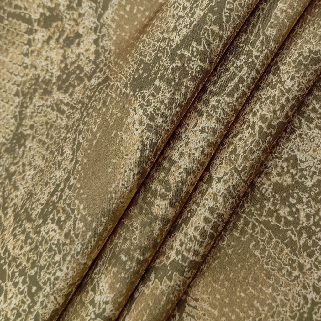 Mustard Snake Skin Print On Korean Satin SS22L KSPL53