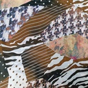 Brown & Black Marble Print On Habutai Satin S24 HSPS38