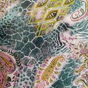 Green Base Abstract Pasiley Print On Habutai Satin S24 HSPS37