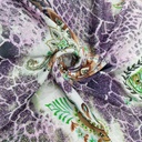 Voilet Base Brown Paisley Print On Habutai Satin S24 HSPS42