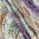 Voilet Base Brown Paisley Print On Habutai Satin S24 HSPS42