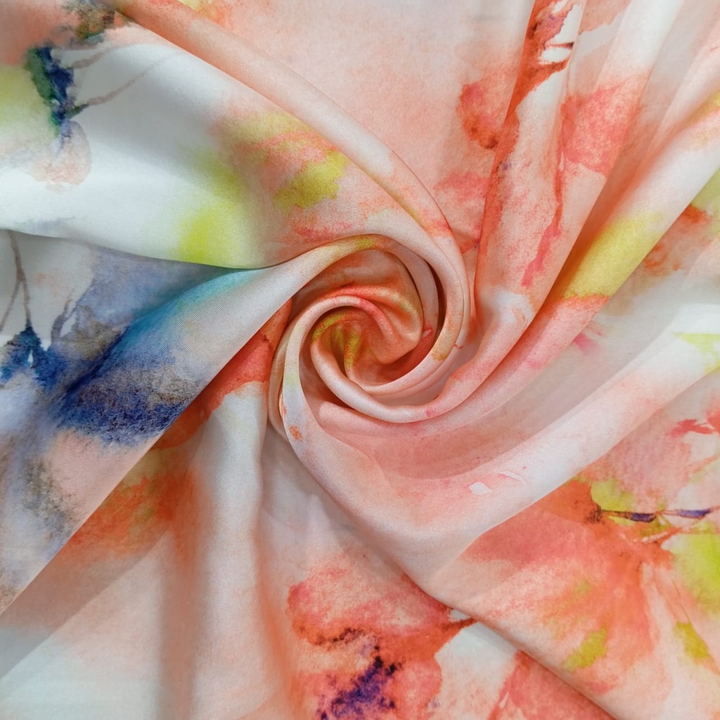 Bella Tie Dye Print On Korean Satin SS22A KSPA03