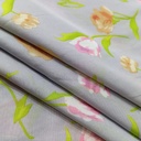 Creamy Base Flower Print On Habutai Satin S24 HSPS71