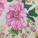 Pink Floral Garden Print On Korean Satin SS22A KSPA75
