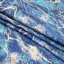 Royal Blue Marble Print On Korean Satin SS22A KSPA01