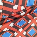 Red Box Geometrical Print On Korean Satin SS22N KSPB10
