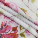 Red Orchird Print On Korean Satin SS22A-KSPA61