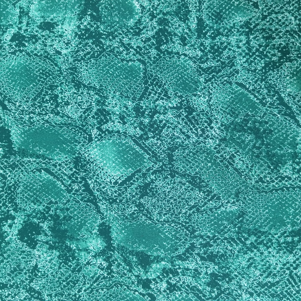 Green Snake Skin Print On Korean Satin SS22L KSPL51