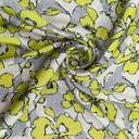 Yellow Flower Print On Korean Satin SS22N KSPB66