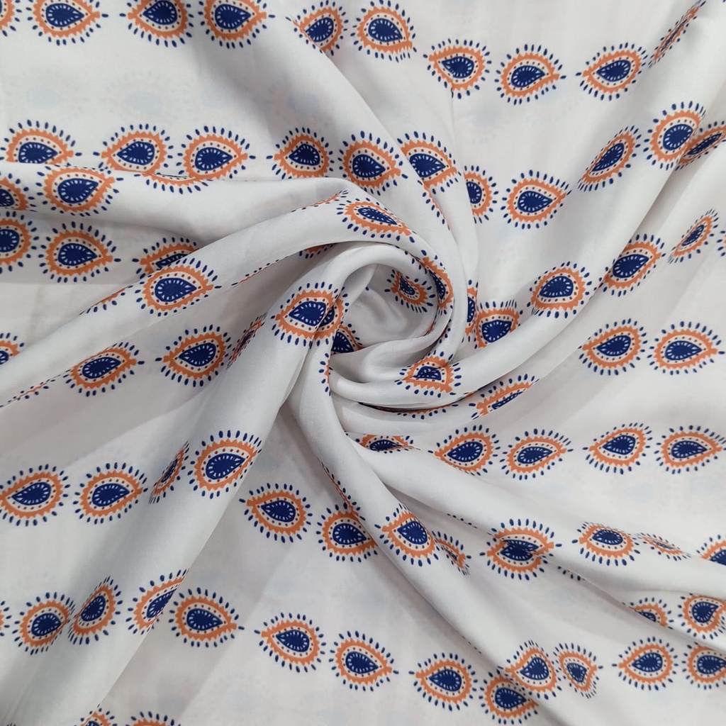 Paisley Inline Print On Korean Satin SS22L KSPL26