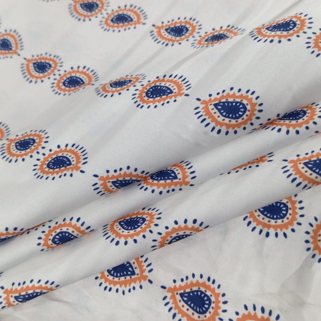 Paisley Inline Print On Korean Satin SS22L KSPL26