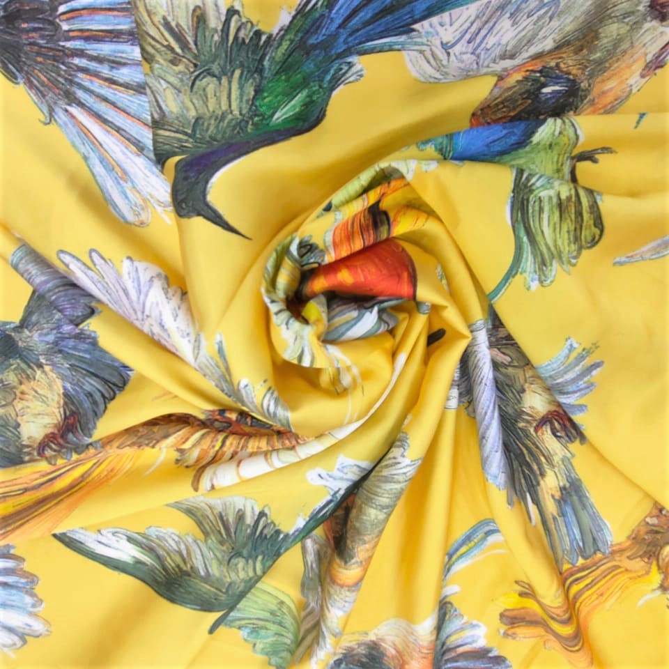 Print On Silky Satin Fabric#81