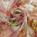 Multi Colour Lurex Flower Print On Georgette