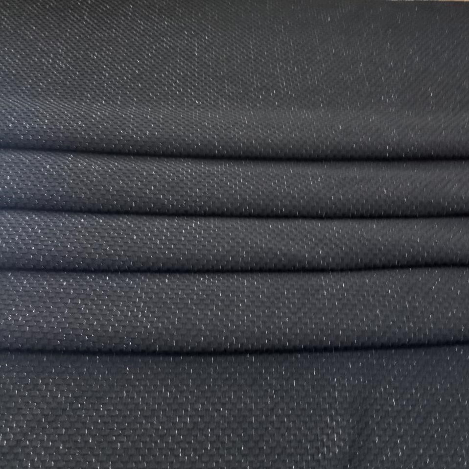 Waffle Lurex Knitted Dyed Fabric