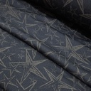 Starry Night - Black & Gold (Crackle Crepe)