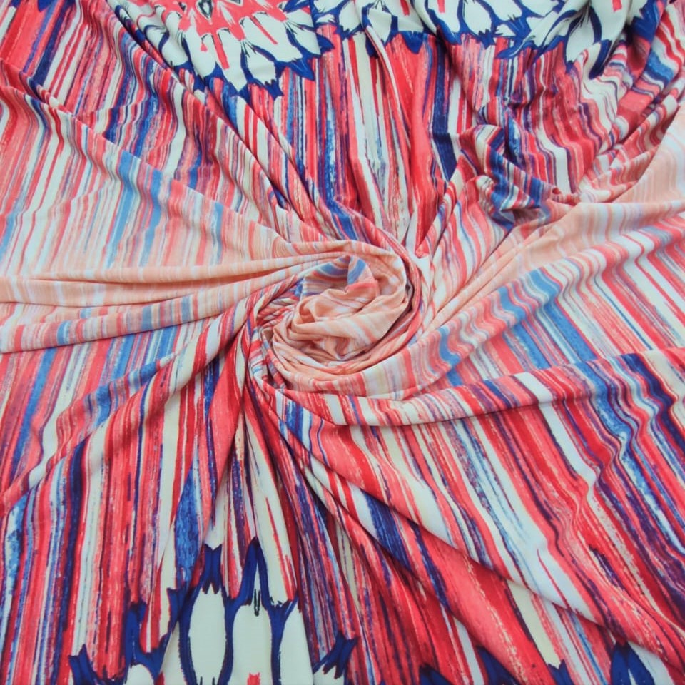 Toto Print(Red) On Mango Crepe Fabric