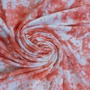 The Marble Effect (Orange) Print On Mango Crepe Fabric
