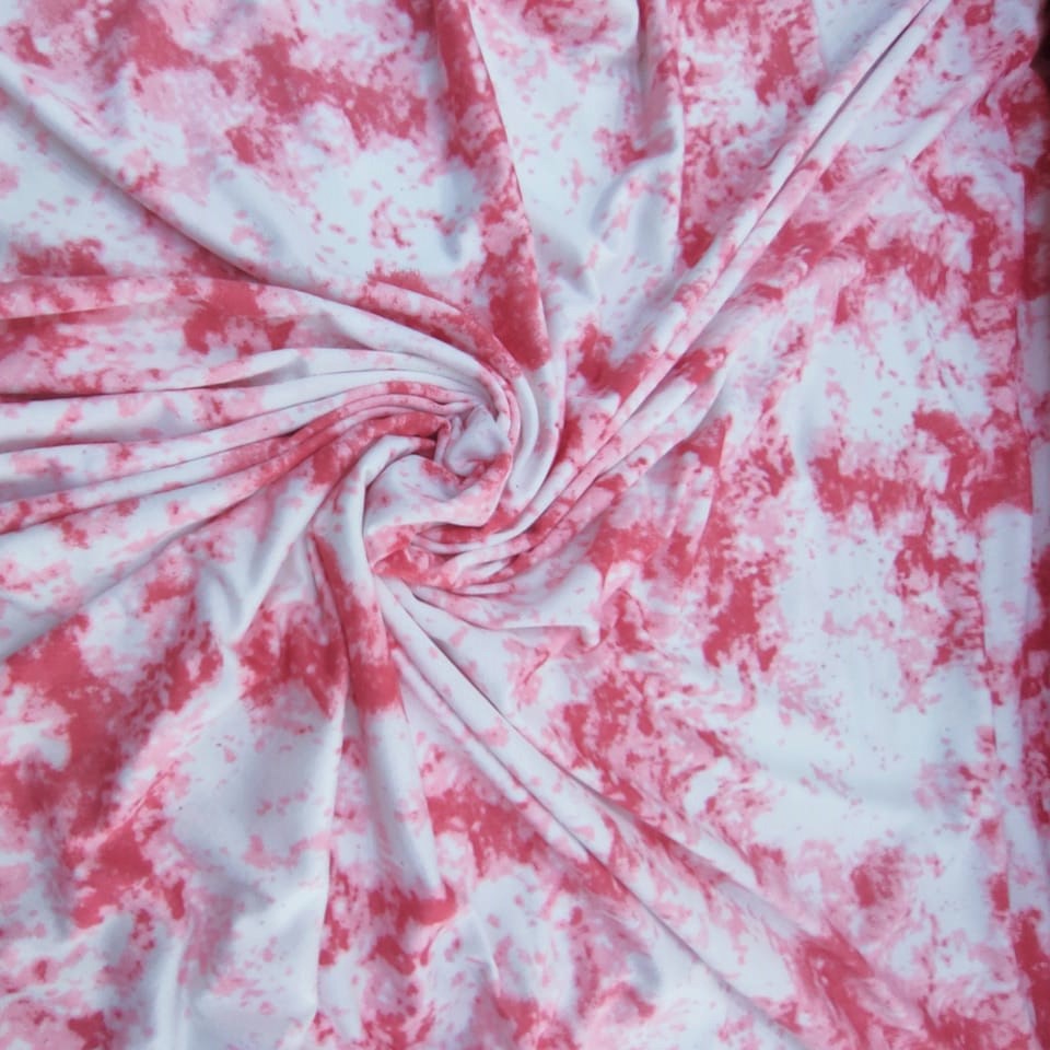 The Marble Effect (Pink) Print On Mango Crepe Fabric