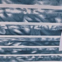 Pictorial Stripes (Deep Teal) Print On Mango Crepe Fabric