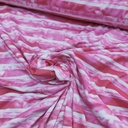 Pictorial Stripes(Pink) Print On Mango Crepe Fabric