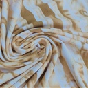 Pictorial Stripes(Gold) Print On Mango Crepe Fabric