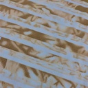Pictorial Stripes(Gold) Print On Mango Crepe Fabric