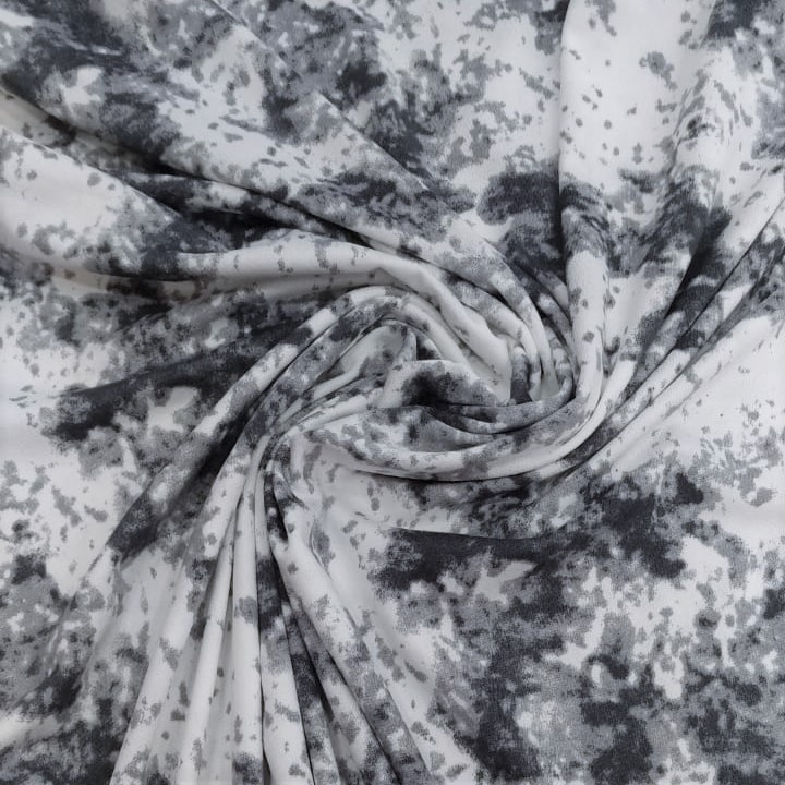 The Marble Effect (Grey) Print On Mango Crepe Fabric