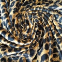 Mustard & Black Leopard Print On Velvet Fabric