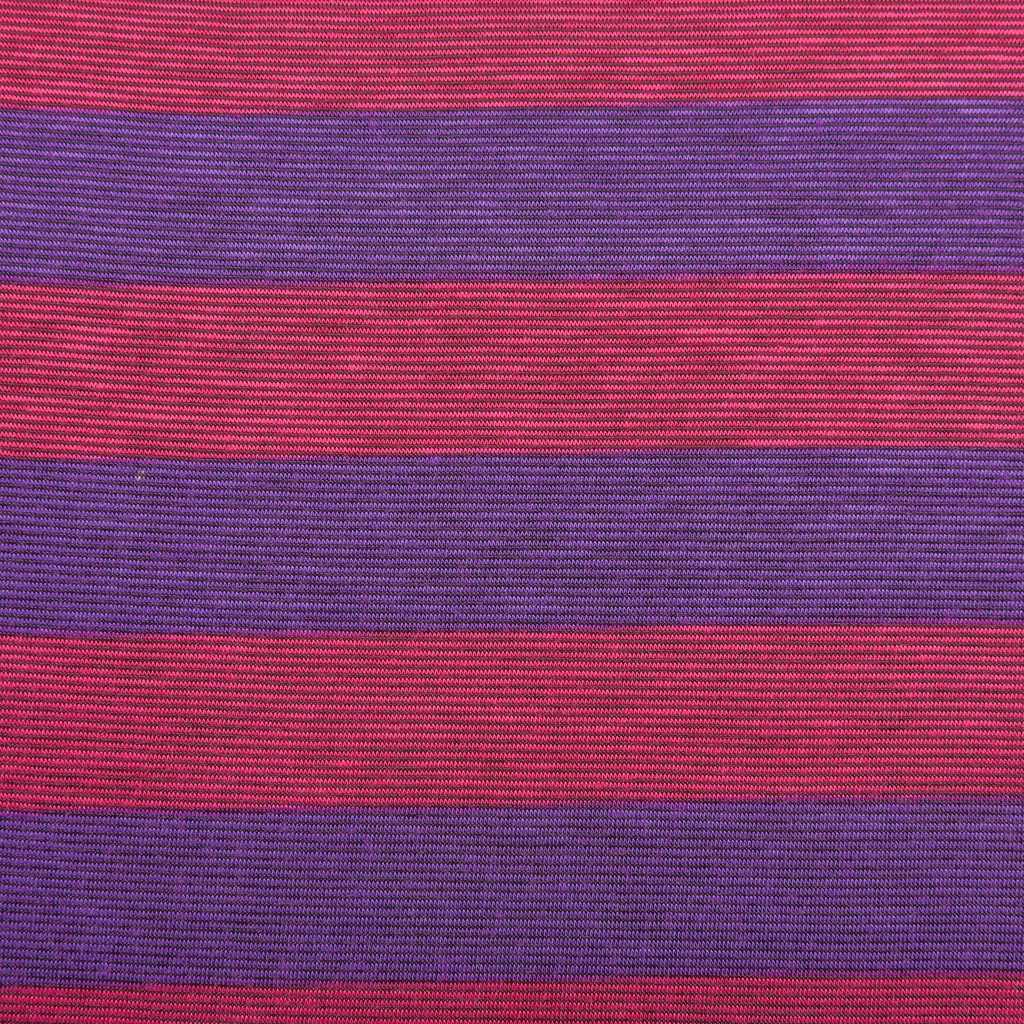 Stripes(Blue & Red) Print On Viscose Knitted Fabric