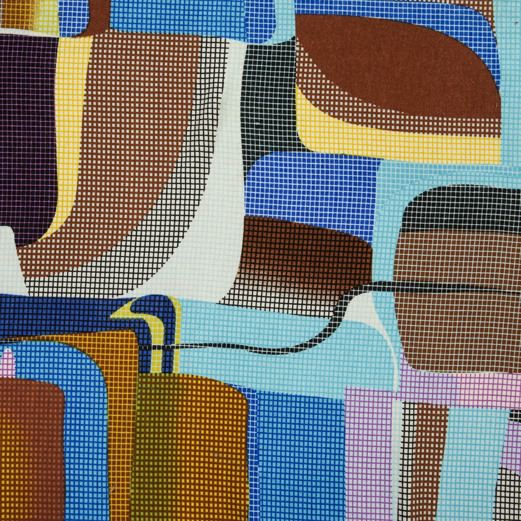 Abstract Box Print On Viscose Knitted Fabric