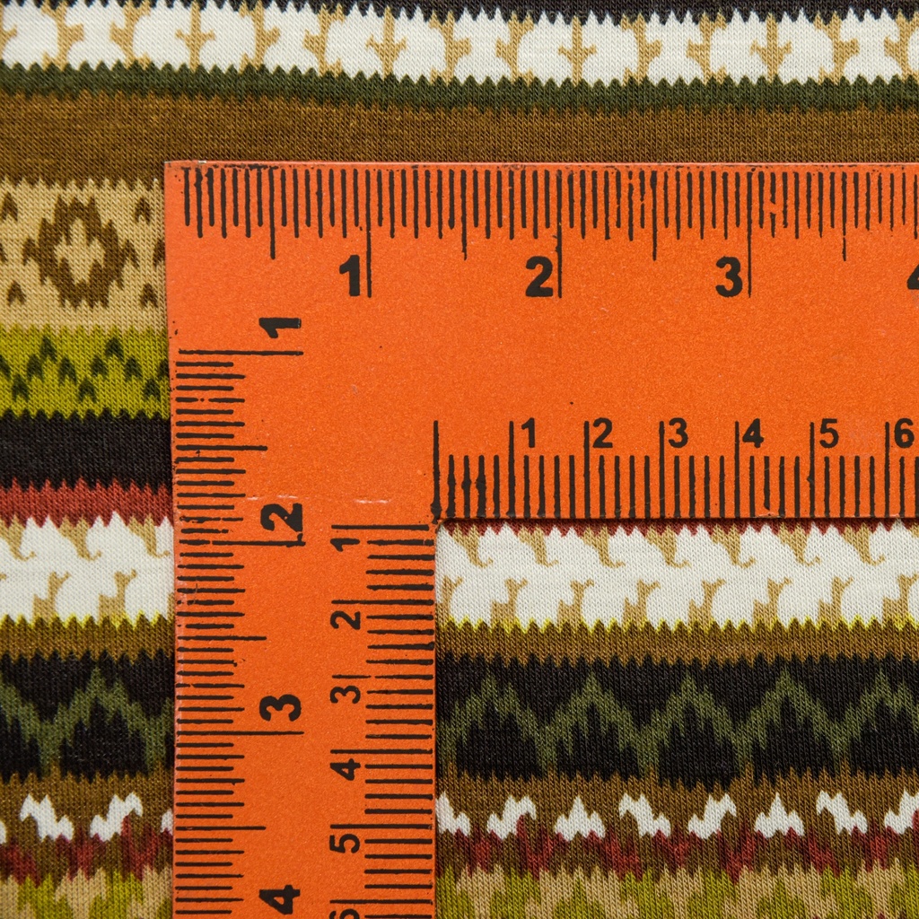 Ethnic Stripes Print on Viscose Knitted Fabric