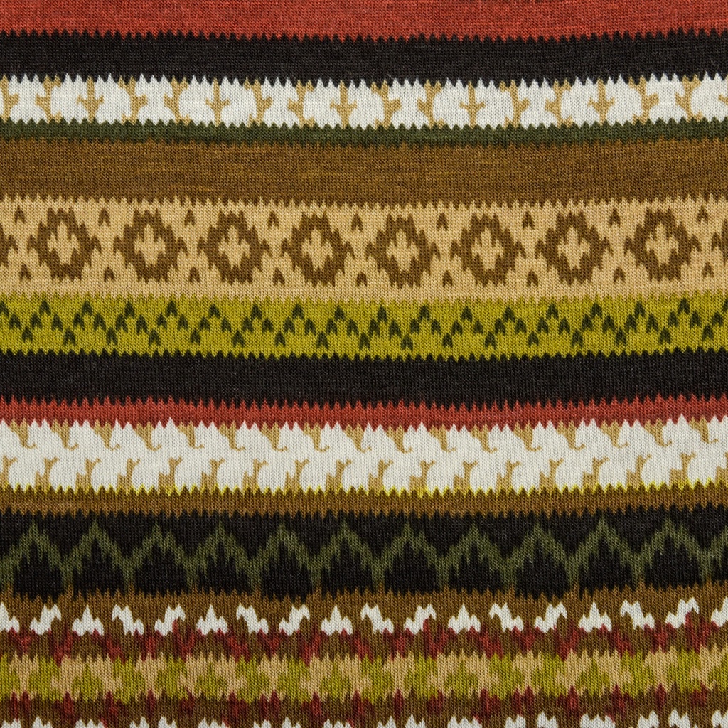 Ethnic Stripes Print on Viscose Knitted Fabric