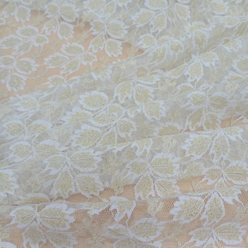 White Dyed Lace Fabric#16
