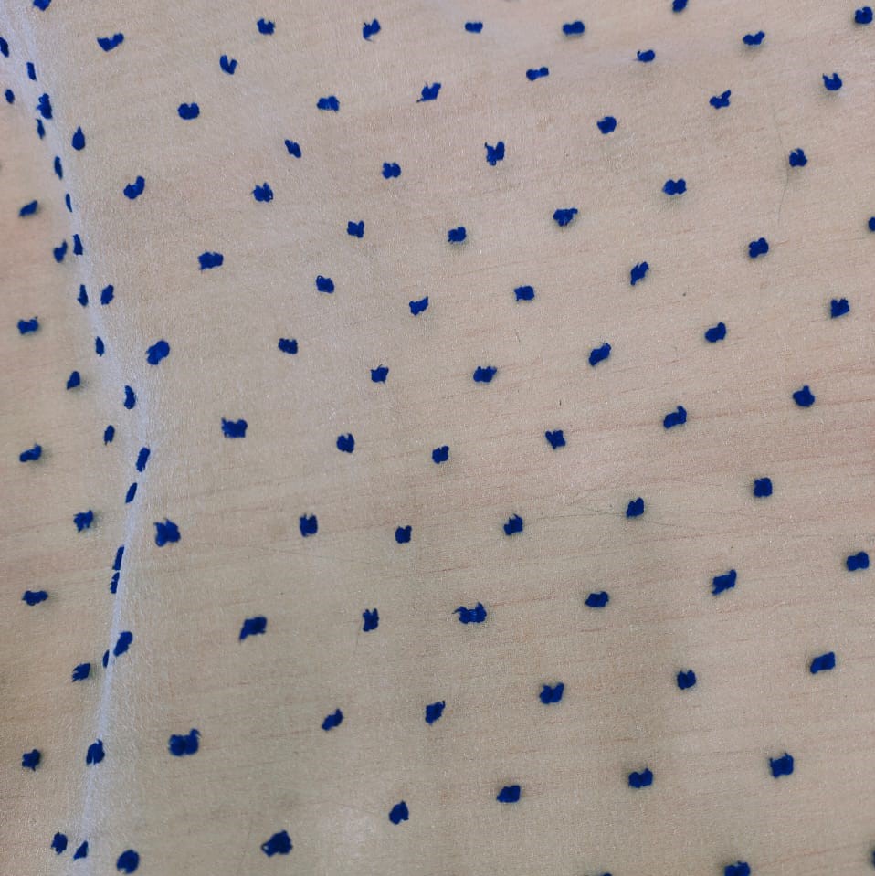 Madonna Organza Dyed Fabric (Two tone)(blue on white)
