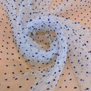 Madonna Organza Dyed Fabric (Two tone)(blue on white)