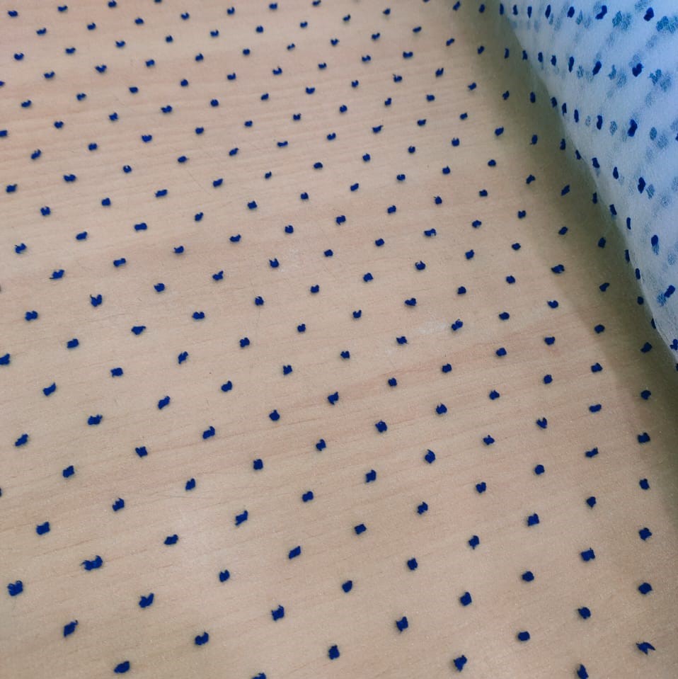 Madonna Organza Dyed Fabric (Two tone)(blue on white)