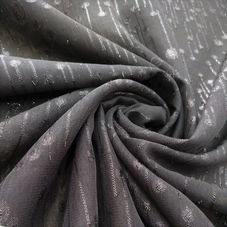 Metallic Jacquard Georgette(Dot) Dyed Fabric