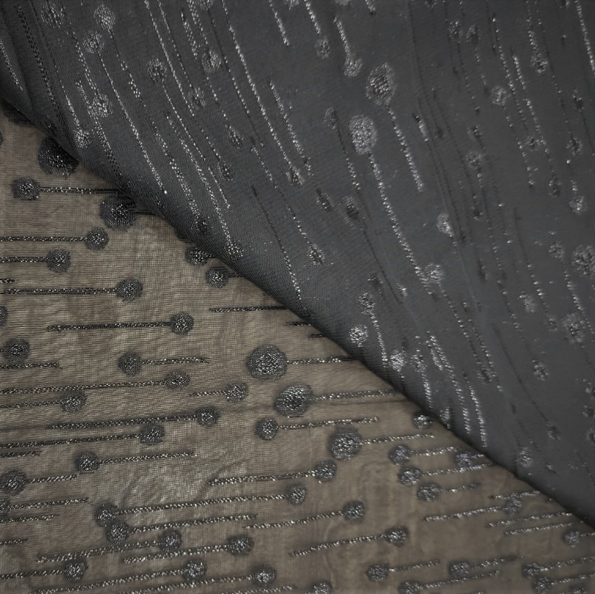 Metallic Jacquard Georgette(Dot) Dyed Fabric