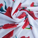 Carnation Love Print On Royal Georgette Fabric