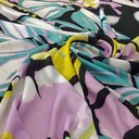 Bloomingdales (Pink And Aqua) Print On Snake Crepe Fabric