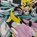 Bloomingdales (Pink And Aqua) Print On Snake Crepe Fabric