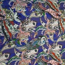 Chiffon Lurex Stripes White-Ice Peach Floral Bird Print